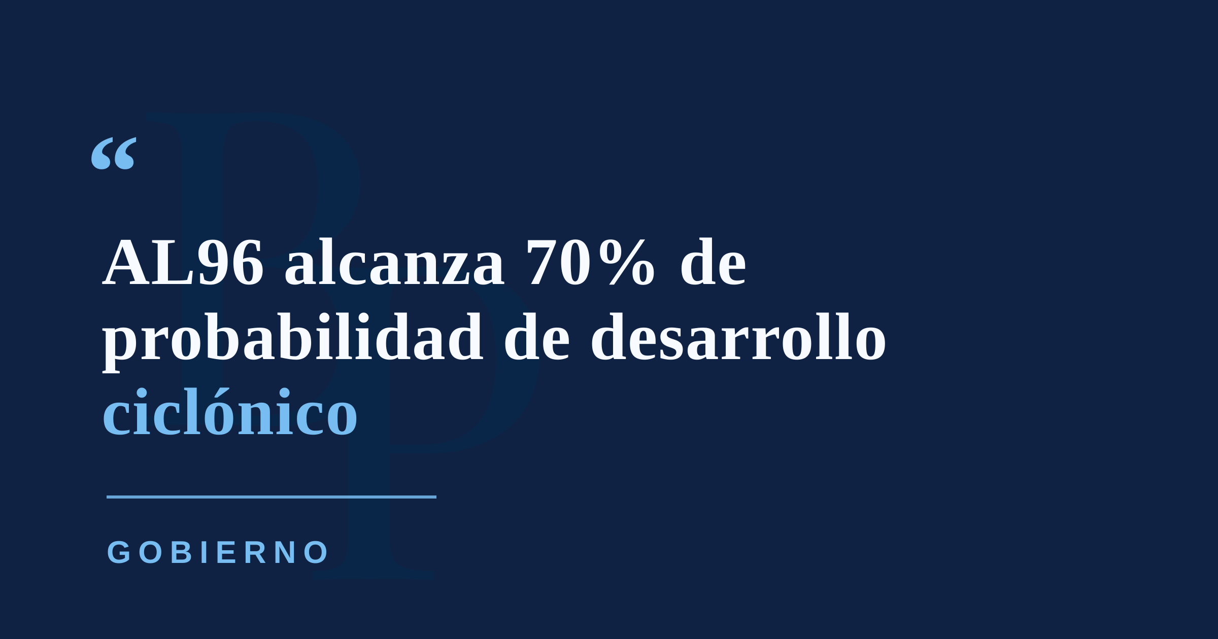 Onda tropical AL96 eleva a 70% su probabilidad de desarrollo ciclónico