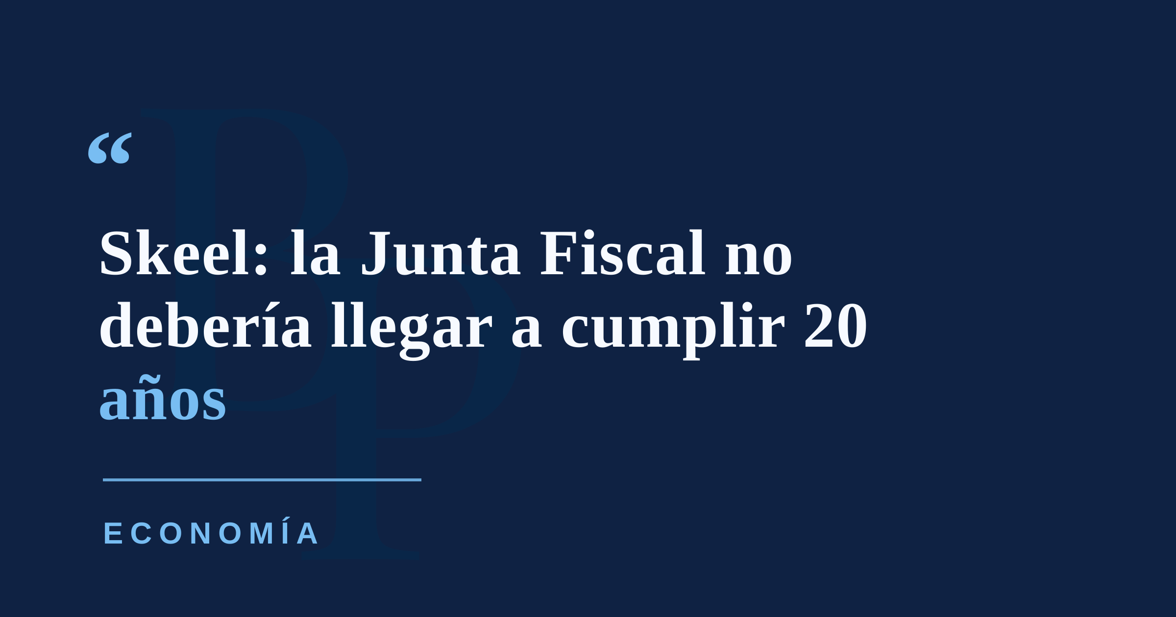 David Skeel critica despidos en la Junta Fiscal y dice que el organismo debe comenzar a planificar su salida