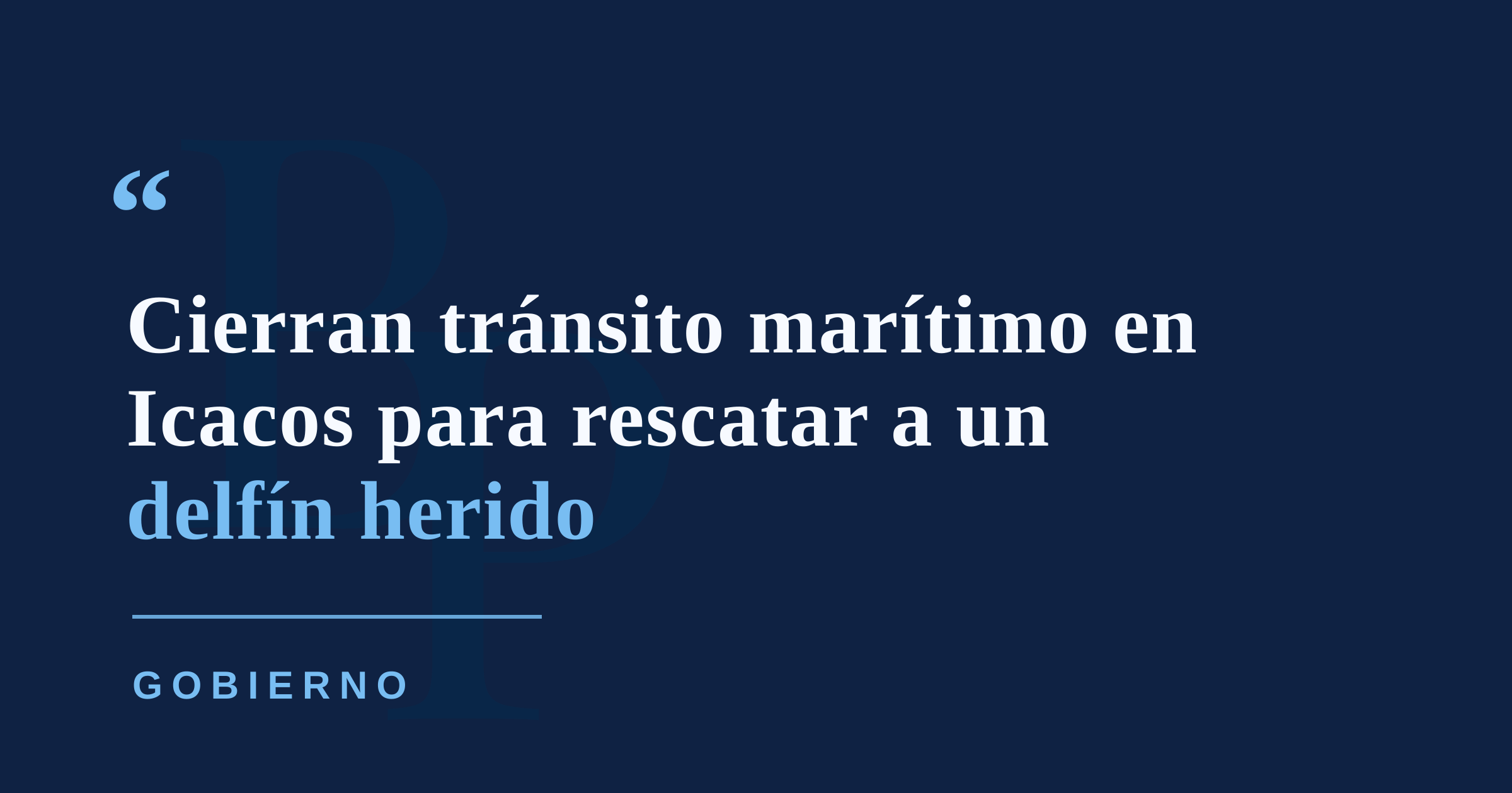 DRNA cierra tránsito marítimo en Icacos durante operativo para rescatar a delfín herido