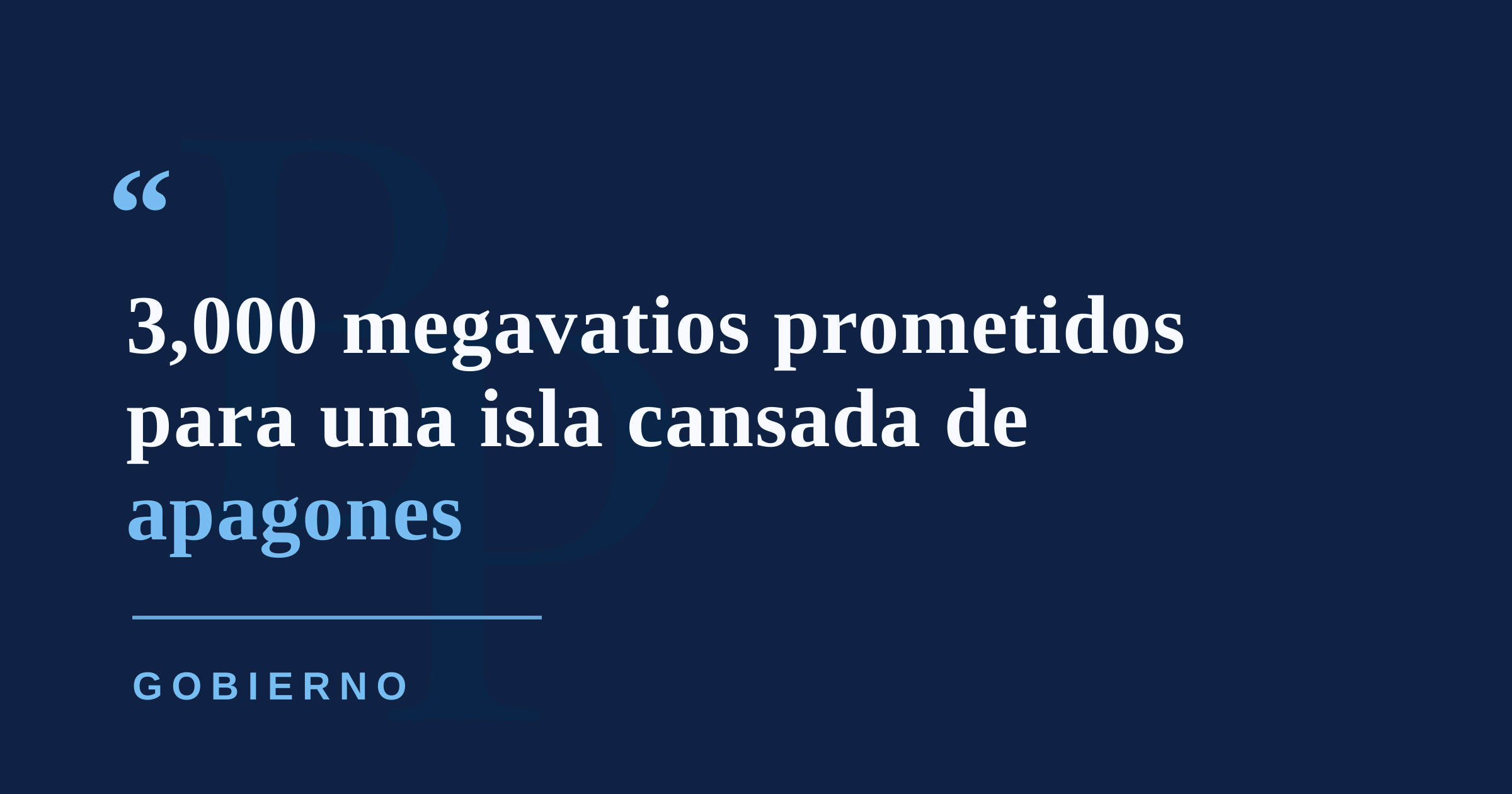 Gobierno promete 3,000 megavatios nuevos mientras persisten apagones en Puerto Rico