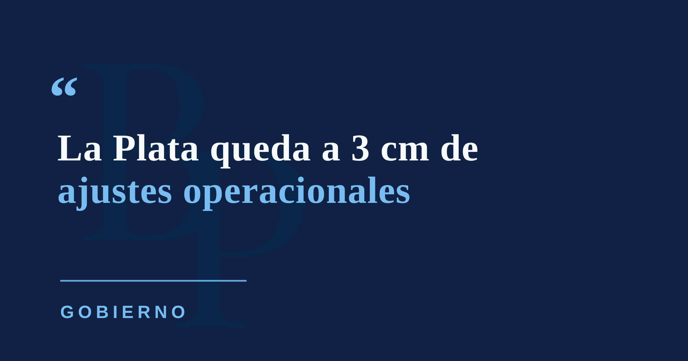 La Plata cae a solo tres centímetros de entrar en ajustes operacionales por la sequía