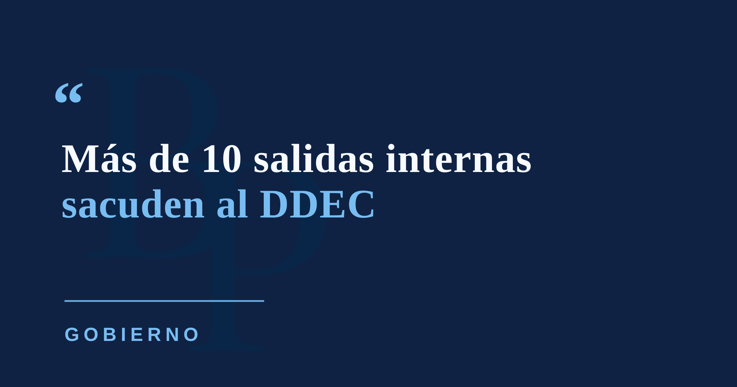 Renuncia en el DDEC escala con referidos y más de 10 salidas internas