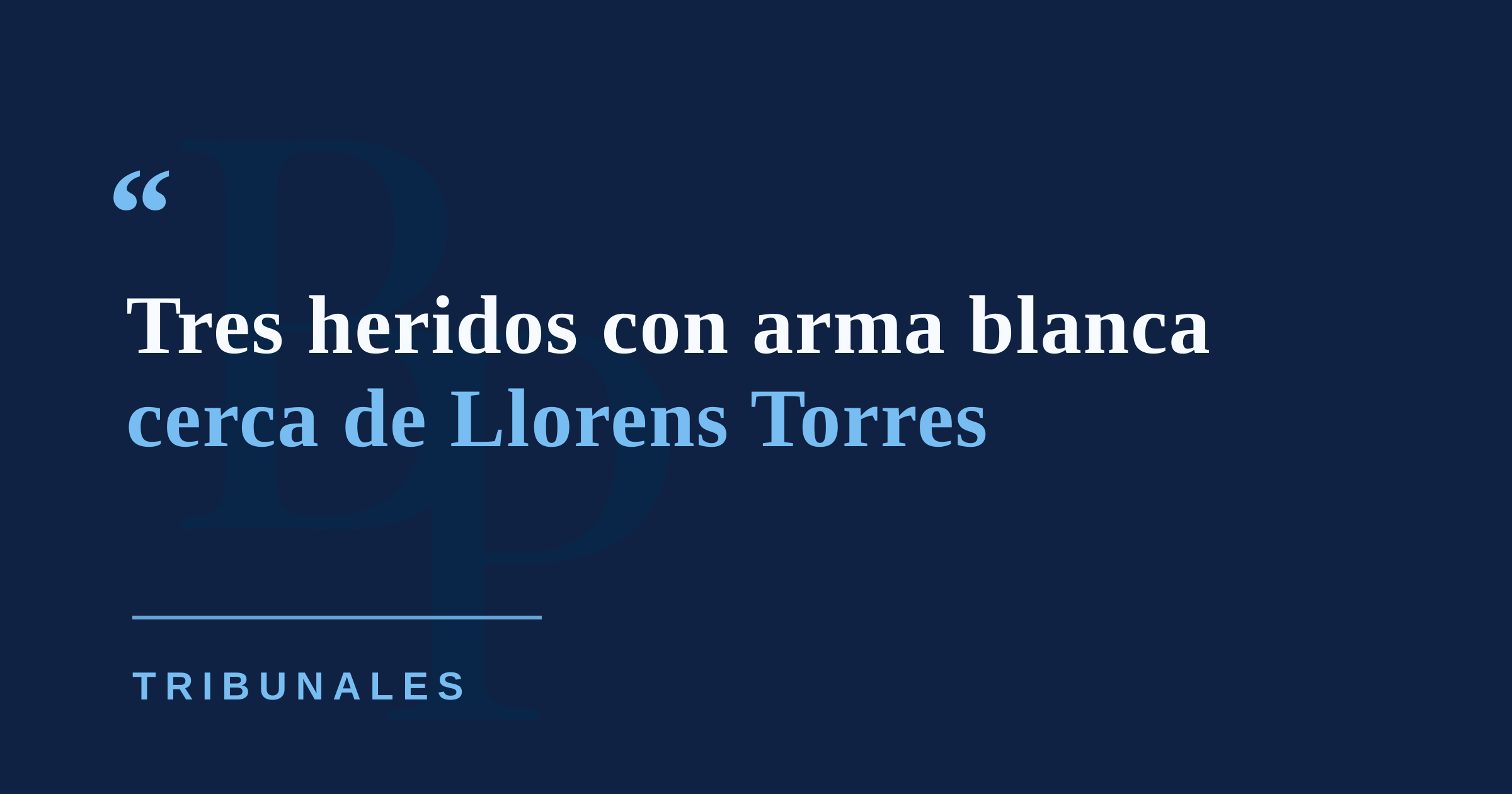 Menor de 17 años y dos adultos resultan heridos con arma blanca cerca de Llorens Torres