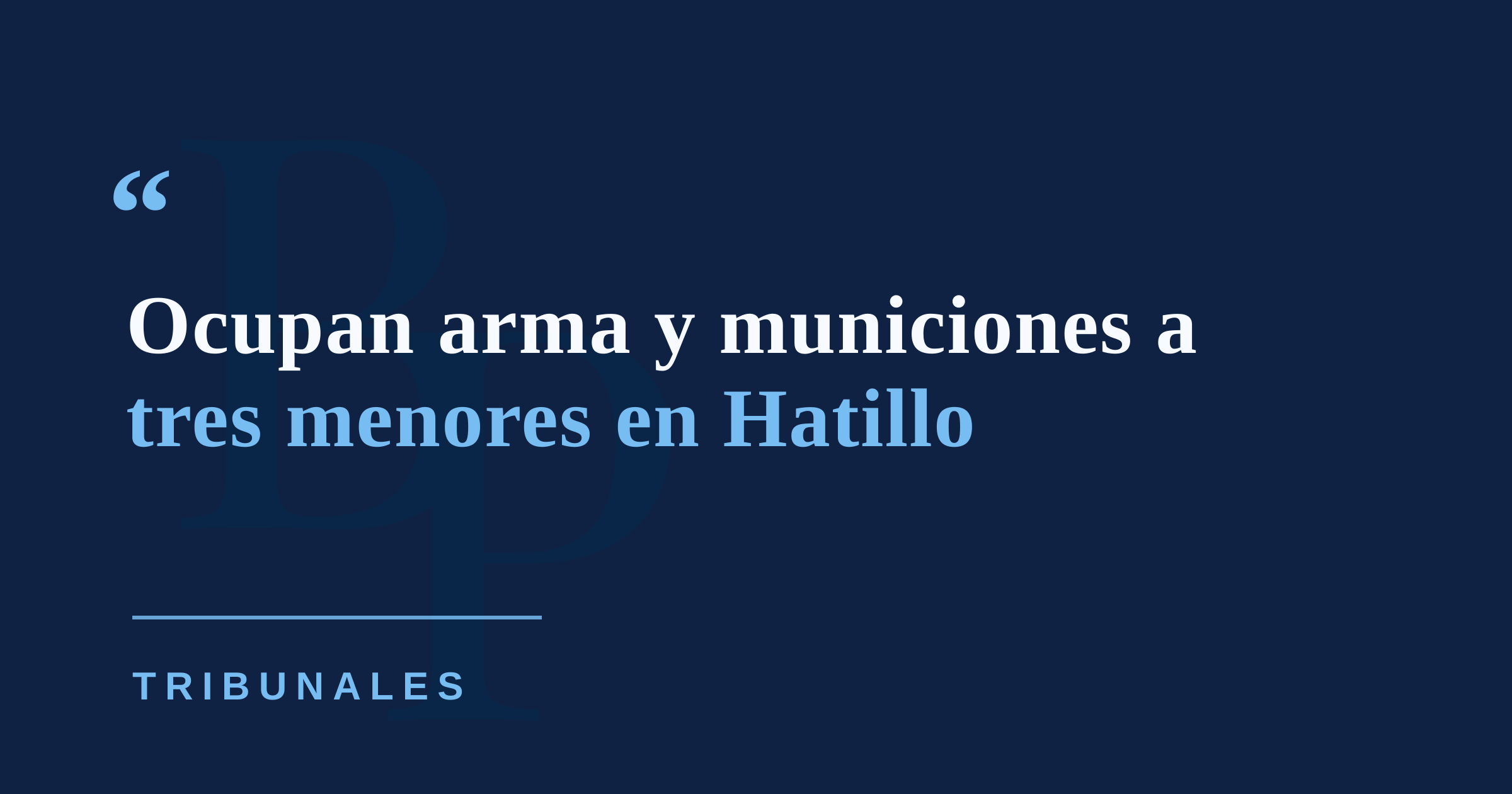 Tres menores de 17 años enfrentan faltas graves tras ocupación de arma en Hatillo
